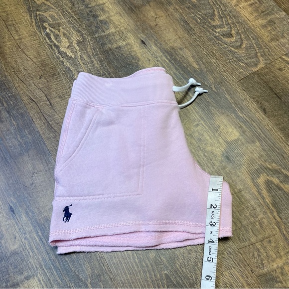 Polo Ralph Lauren Women's XS Pink Fleece Cotton Blend Sweat Shorts Blue Pony - Picture 6 of 7